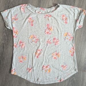 Floral Print Grey Tee